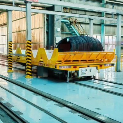 10 ton braket berbentuk V RGV keranjang transfer rel otomatis