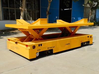 Baterai Trackless Transfer Cart Omni Wheel dengan Lift Scissor